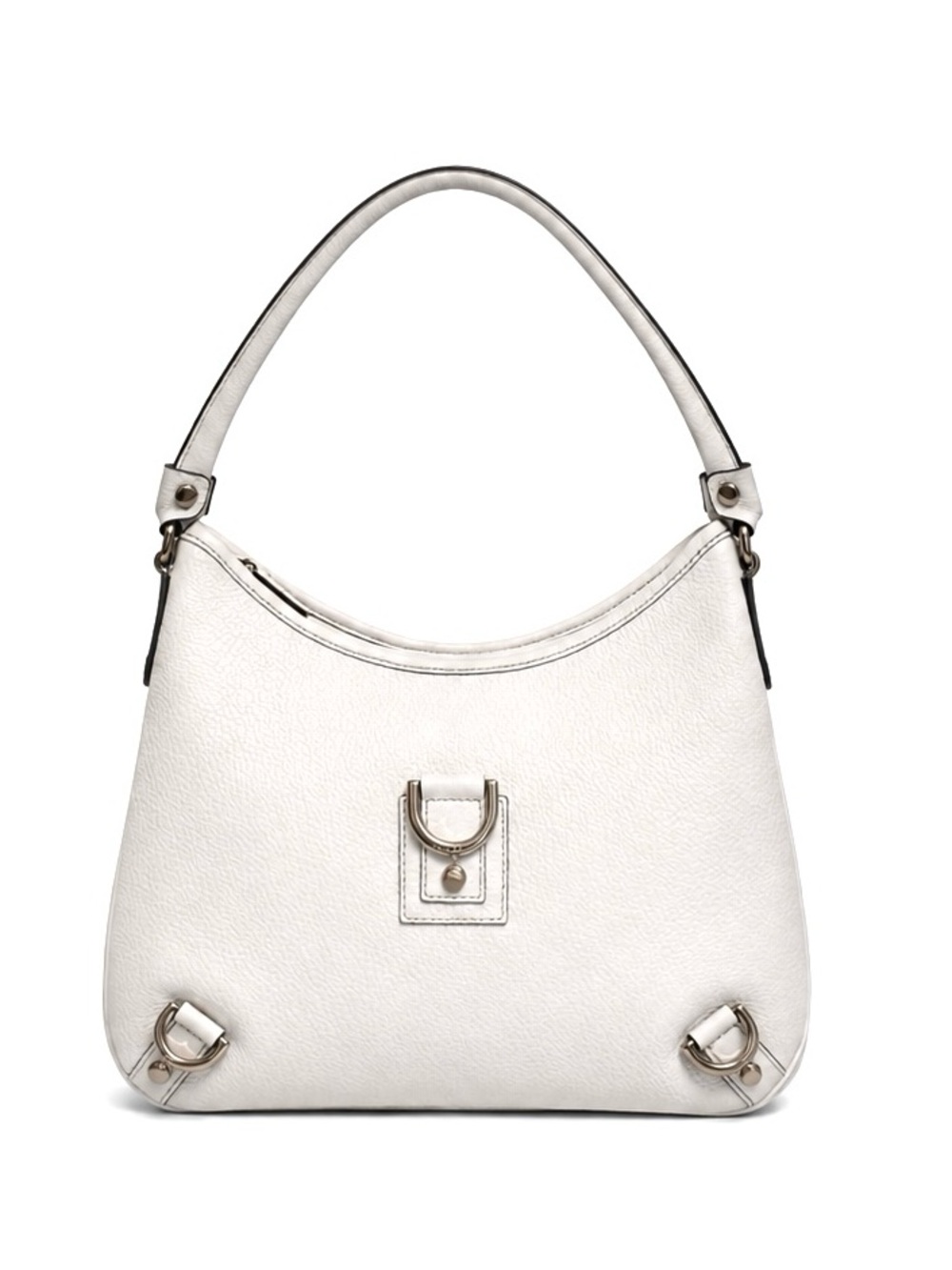 GUCCI Abbey D-Ring Hobo White Leather Shoulder Bag